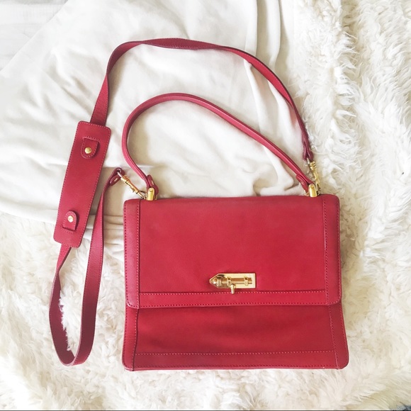 Anthropologie Handbags - Anthropologie MySuelly Retro Red Leather Purse
